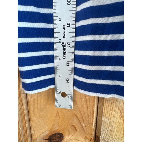 Boden Imogen Jersey Striped Dress 8R – Blue & White Stripes, V-Neck, 1/4 Sleeves - Picture 5 of 7